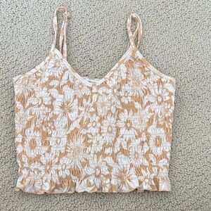 American Eagle Outfitters Tan Floral Camisole